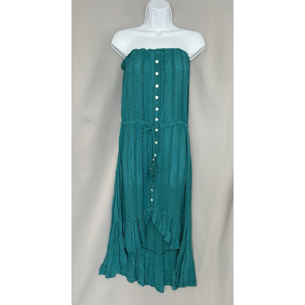 Blue Island‎ Women's Cover Beach Sz Small Green High Low